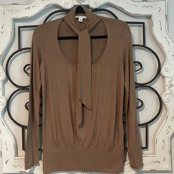 BANANA REPUBLIC CAREER STRETCH BLOUSE BROWN SIZE SMALL - Picture 1 of 8